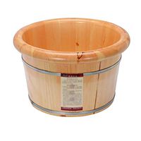 Foot Tub,Foot Basin Wooden Bucket,Solid Wooden Foot-Soaking Barrel,Foot Spa Wooden Tub,Foot Bath Tub，Footbath Tub with Lid and Massager. (Color : A)