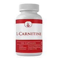 L-Carnitine Powder, 100 Capsules, 900mg Serving, Premium Quality with No Fillers or Additives, Non-GMO & Stimulant-Free, Made in The USA, 100% Pure and Natural, Satisfaction Guarantee