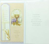 RA001 Childrens First Communion Greeting Card. Includes Envelope and Bookmark.