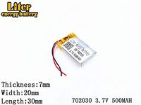 3.7V 400mAh 702030 Lithium Polymer Ion Rechargeable Battery Lithium Polymer Li-Po Battery for MP4 GPS MP3 Bluetooth Stereo DIY Gift