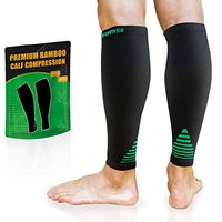 BAMS Bamboo Leg & Calf Compression Sleeve for Men & Women- Shin Splints, Running