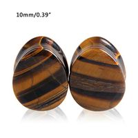 Natural Stone Teardrop Ear Plugs Tunnel Ear Expander Stretcher Piercing Jewelry Beauty For gift Womans Accessory Trendy Unique | Types - Tigers eye 10mm