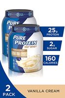 Pure Protein Powder, Natural Whey Protein, Low Sugar, Gluten Free, Vanilla Cream, 1.75 lbs, 2 Pack