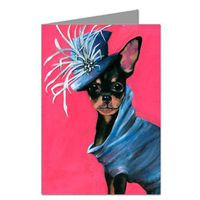 Chihuahua in Haute Couture Dress Note Card Set