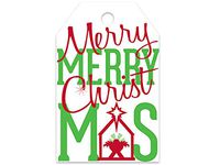 Gift Tags - Merry Christmas Manger Printed Gift Tags 2-1/4"x3-1/2" (8 Packs; 50 Tags Per Pack) - Wraps -PTMCM