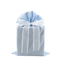 Damask Reusable Fabric Gift Bag for Wedding, Bridal Shower, Birthday or Any Occasion (Steel Blue, Standard 10 Inches Wide by 15 Inches High)