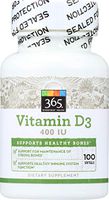 365 Everyday Value, Vitamin D3 400 IU, 100 ct