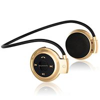 LFJNET (Upgraded Version) Wireless Bluetooth Headphones FM Radio Sport Music Stereo Earpics Micro SD Card Slot Headset Gold