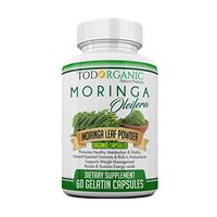 Todorganic - Moringa Oleifera - 100% Pure Leaf Powder, 60 Organic Capsules | Max 1000mg Per Serving - Complete Green Superfood Supplement, Energy Boost, Multivitamin, Healthy Nutrition and Metabolism