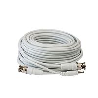 GW Security 25 Feet Professional Grade RG59 Siamese Combo Coaxial Cable Pre-made All-in-One BNC Video Power Cable for 1080P /720P, TVI, CVI, AHD and HD-SDI Camera and Analog CCTV Camera (25Ft, White)