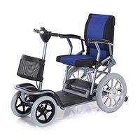 FXNN Transport Wheelchair Electric Moped -Elderly Four-Wheeled Single Disabled Battery Car Lithium Battery Walker (Color : Blue)