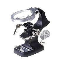 3X 4.5X Desktop Magnifying Glass with Lights, HD Engraving Embroidery Hands Free Table Lamp Magnifier for Watch Cell Phone Electronic Professional Welding Amplifier Maintenance Tool