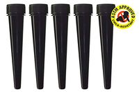 EZtube 5-Pack Child Resistant Screw Top 98mm Joint Blunt Doob Tube Holder Waterproof Airtight Smell Proof Odor Sealing Container (Black)