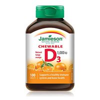 Jamieson Natural Tangy Orange Chewable Vitamin D 1000IU 100 tablets