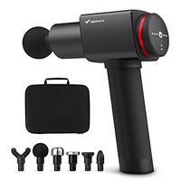 Merach 9° Professional Handheld Percussion Massage Gun with 6 Heads, Electric Quiet Deep Tissue Muscle Massager 6-Speed High-Intensity Vibration Massage Device Tools, Relax for Body Pain Relief