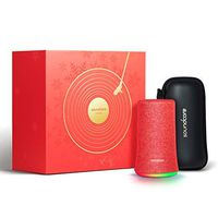 Bluetooth Speaker, Soundcore Flare Portable Wireless Speaker by Anker, 360° Sound and LED Ambient Light, IPX7 Waterproof & Long Playtime for Parties, Limited Edition with Travel Case - Red