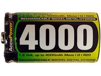 12 x D AccuPower NiMH Batteries (4000 mAh)