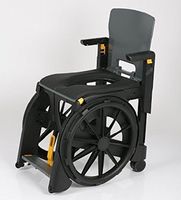 WheelAble Folding Shower Commode Chair + Solid Seat, Collection Pan & Carry Bag