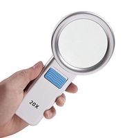 Magnifying Glass, Hand-held LED Light Suitable for The Elderly Reading and Maintenance Recognition HD Optical Glass Magnifying Glass 20X