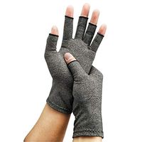 XUNAN Arthritis Gloves, Compression Gloves for Rheumatoid and Osteoarthritis Hand Gloves Provide Arthritic Joint Pain Symptom Relief, Open Finger 2 Pairs,Gray,L