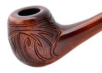 New"Elegant - Tattoo" Pear Wood Hand Carved Tobacco Smoking Pipe Pouch