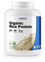 Nutricost Organic Rice Protein Powder 5lbs (Unflavored) - Certified USDA Organic, 20G of Premium Protein Per Serv, Non-GMO
