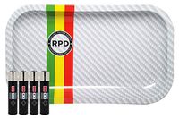 Clipper Lighter “Leaf Lock Gear Controller” Design (4 lighters) with Rolling Paper Depot Rolling Tray (Frost Racer)