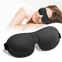 Sleep Mask, 100% Blackout 3D Contoured Sleep Eye Mask, Comfortable & Super Soft Sleeping Mask with Adjustable Straps for Women, Men, Concave Molded Night Eye Mask for Sleeping Travel Yoga Naps, Black