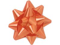 Pack Of 48, Medium Solid Tropical Orange Star Poly Gift Bows 3-1/2" x 13 Loops Made In Usa