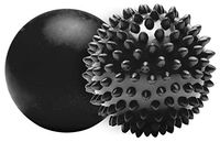 EDX Massage Ball Combo Set, 2 Pack of 1 Smooth, 1 Spiky Ball Roller, Black