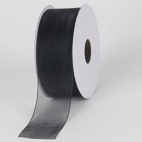 BBCrafts Black Sheer Organza Ribbon 1-1/2 inch 100 Yards