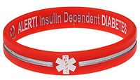 Diabetes Insulin Dependent - Orange Reversible Medical Bracelet-M