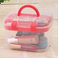 YCRCTC Medical Medicine Box Small Plastic Double Portable Household Cosmetic Storage