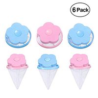 JClover Reusable Washing Machine Floating Lint Mesh Bag Portable Washer Lint Catcher, Hair Filter Net Pouch, Washer Hair Catcher, Washing Machine Lint Trap for Household Tool, 6 Pieces