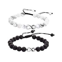 Softones 8MM Lava Rock Aromatherapy Anxiety Essential Oil Diffuser Beads Bracelet for Men Women,Friendship Couples Gifts Natural Stone Bracelets