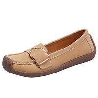 Women's Loafers Slip On Cloth Shoes Roman Casual Shoes Breathable Sneakers Comfy Walking Shoes (Beige, 5.5 M US)