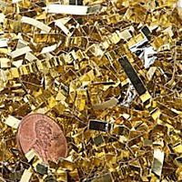 Crinkle Cut Paper Shred - Metallic Gold - 7.5 oz. Gift Basket Package Grass Filler Filling Bedding