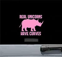Real Unicorns Have Curves Vinyl Decal Sticker (SOFT PINK)