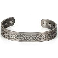Wollet Jewelry 6.5'' Magnetic Women Men Antique Sivler Copper Bracelets with 6 Magnets for Arthritis Pain Relief or Your Old Lady Old Father Old Mother Old Man