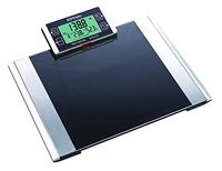 440 lb Capacity Digital Body Fat and Hydration Monitor Bathroom Scale with Extra Wide Tempered Glass Surface and Detachable Display BFS308