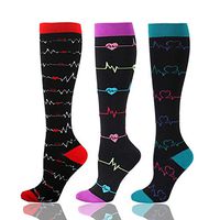 HLTPRO Compression Socks for Women & Men - 3 Pairs Knee High Socks for Flight, Travel, Nurses, Pregnancy, Edema