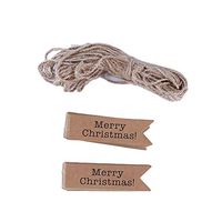Weiy 100pcs Merry Tags Mini Tags Kraft Paper Gift Hang Tags Xmas Holiday Party Favor Gift for Christmas Decorations,Leather Color