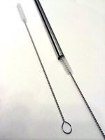 Set of 2 Drink Straw Cleaning Brush - Stainless Steel Brushes for Drinking Straws, Tumblers, Sippy Cups Travel Cup Reusable Glass Silicone Straws