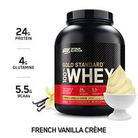 OPTIMUM NUTRITION GOLD STANDARD 100% Whey Protein Powder, French Vanilla Creme, 5 Pound (Packaging May Vary)