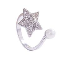 FEISI22 Women Jewelry Rotating Zircon Ring Relieves Stress Stone Flower Snowflake Rings Accessory Jewelry Gifts
