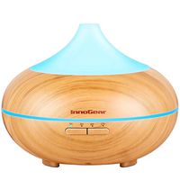 InnoGear 500ml Aromatherapy Essential Oil Diffuser Wood Grain Aroma Diffusers Cool Mist Humidmifier with Timer Adjustable Mist 7 Color Changing Night Lights Waterless Auto Shut-off