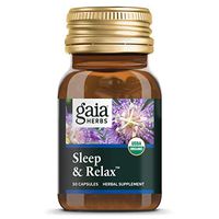 Gaia Herbs, Sleep & Relax, Sleep Support, Non Habit Forming Herbal Sleep Aid, California Poppy, Lavender, Lemon Balm, Passionflower, Valerian, Organic, Melatonin Free, Vegan Liquid Capsules, 50 Count