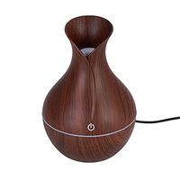 esonmus Ultrasound Aroma Diffuser, Mini Mute USB Air Humidifier, Creative Vase Wood Grain Household Humidifier, Bedroom Essential Oil Aromatherapy Machine for Home Office, 130ml (dark color wood)