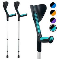 ORTONYX Forearm Crutches 1 Pair - Ergonomic Handle with Comfy Grip - High Density Sturdy Aluminum - 308lb Max / 200917