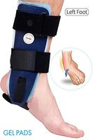 Velpeau Ankle Brace - Stirrup Ankle Splint - Adjustable Rigid Stabilizer for Sprains, Strains, Post-Op Cast Support and Injury Protection (Gel Pads, Small - Left Foot)